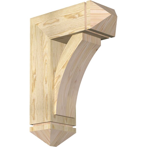 Ekena Millwork Thorton Arts and Crafts Rough Sawn Bracket w/ Offset Brace, Douglas Fir, 8"W x 20"D x 28"H BKT0806X20X28THR03RDF - main